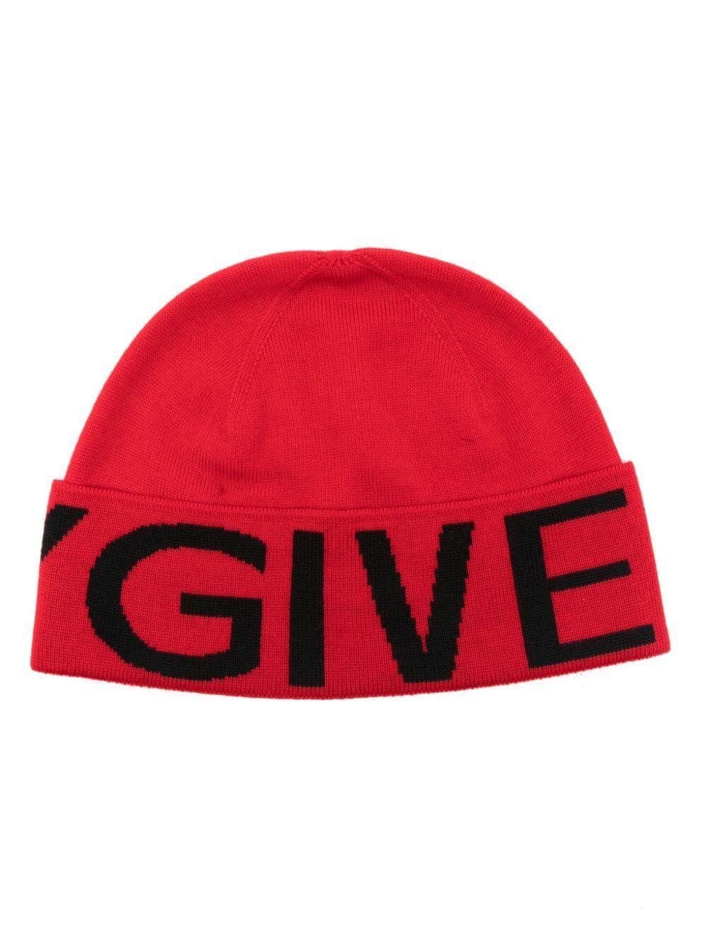 Givenchy Embroidered Logo Wool Beanie \'Red\' Givenchy Logo Ribbed Wool Beanie – Bluefly main image 4