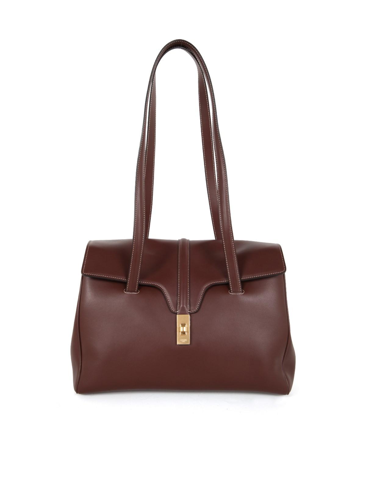 Celine 16 Smooth Calfskin Medium Soft in Brown | Lyst