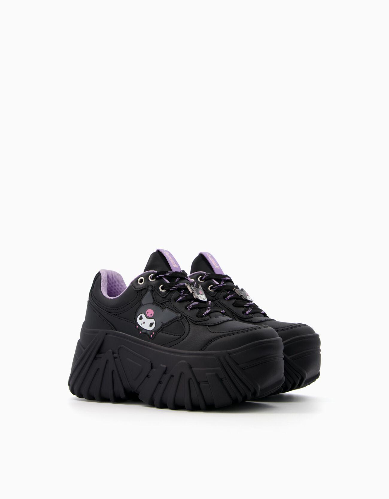 BERSHKA クロミ スケートスニーカー 1416/560 BERSHKA Kuromi platform trainers shoes sneakers black 1516