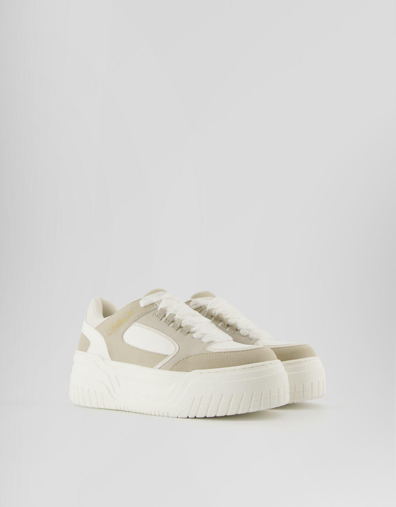 bershka white platform sneakers