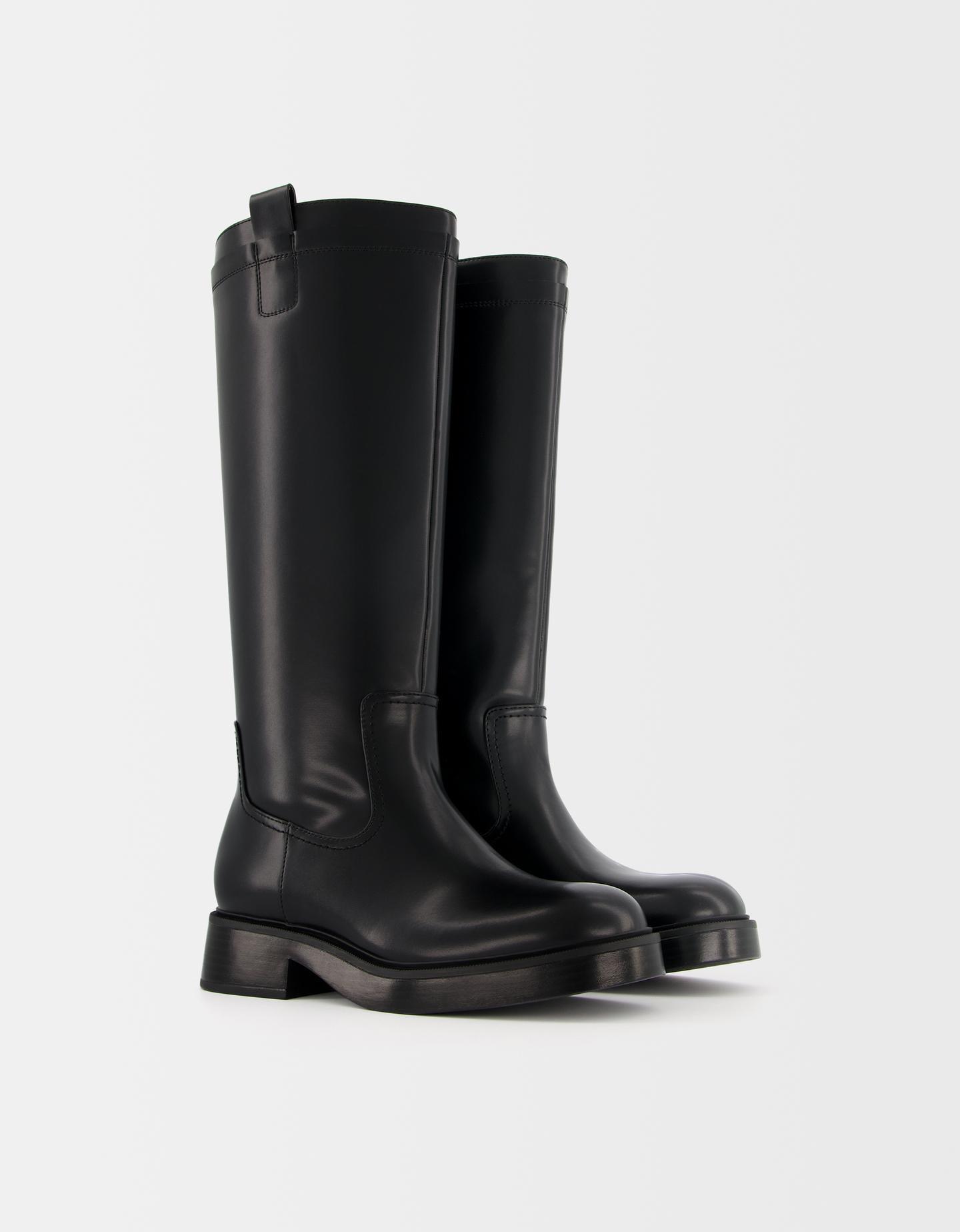 bershka knee high suede boots