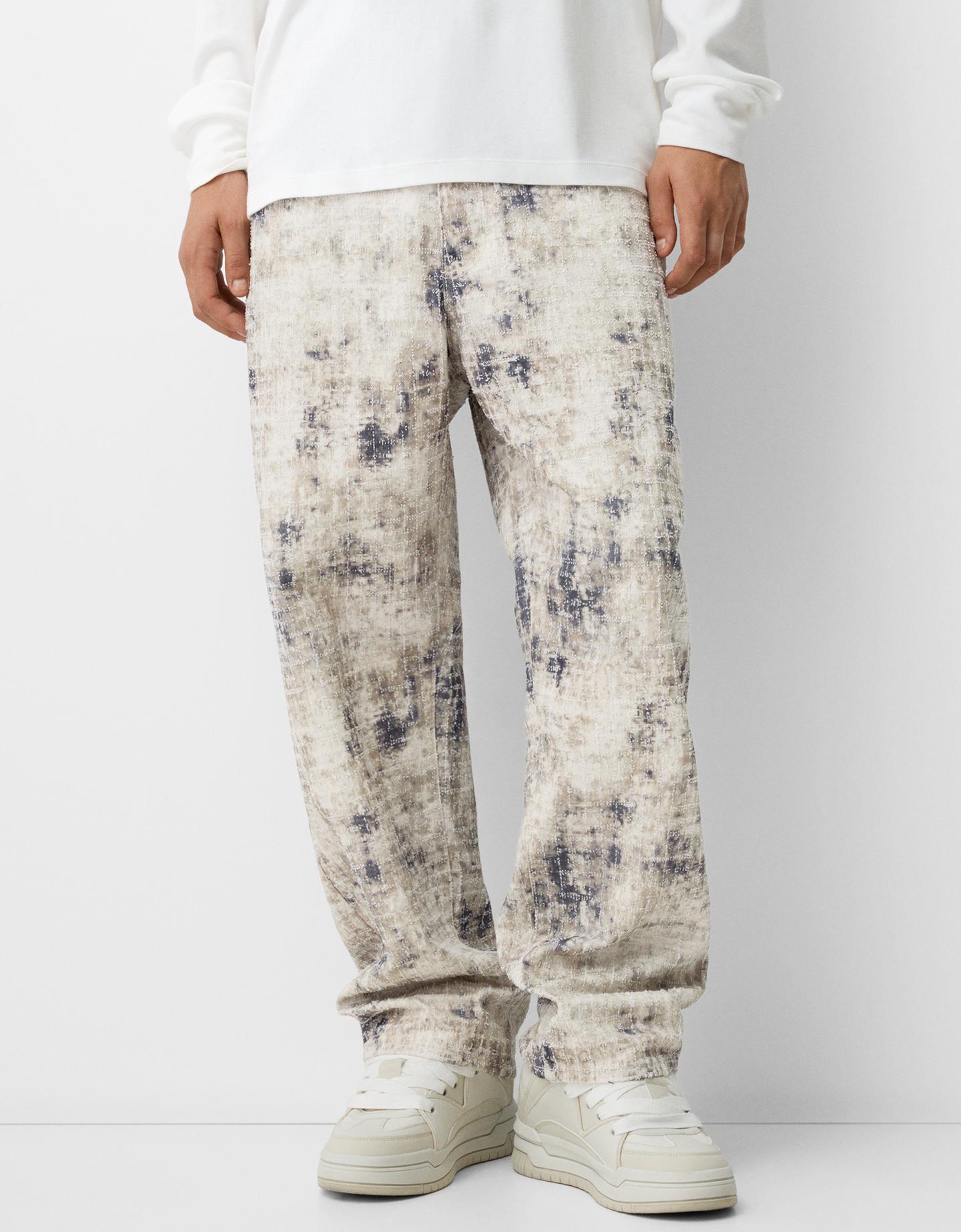 Bershka tie fuzanwj dye joggers Sz
