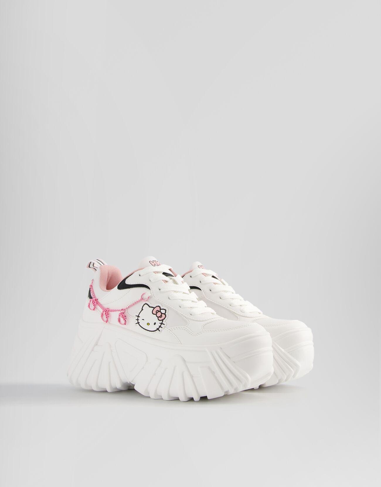 Bershka Hello Kitty Platform Sneakers With Rhinestone Detail