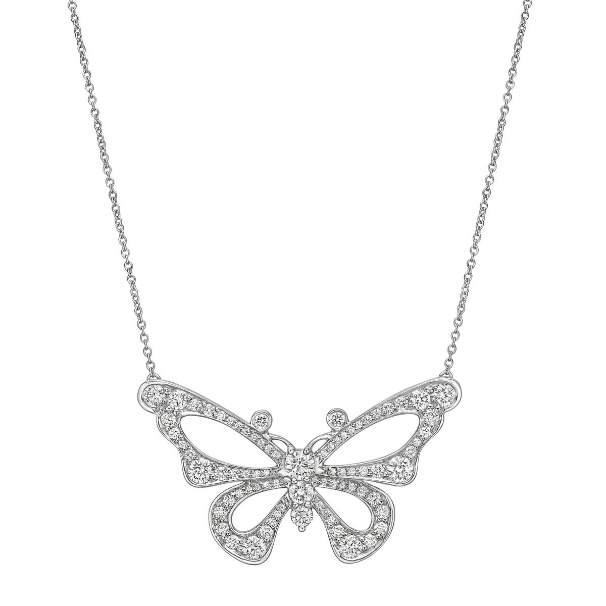 Tiffany & Co. Diamond Butterfly "enchant" Pendant Necklace in Metallic Lyst