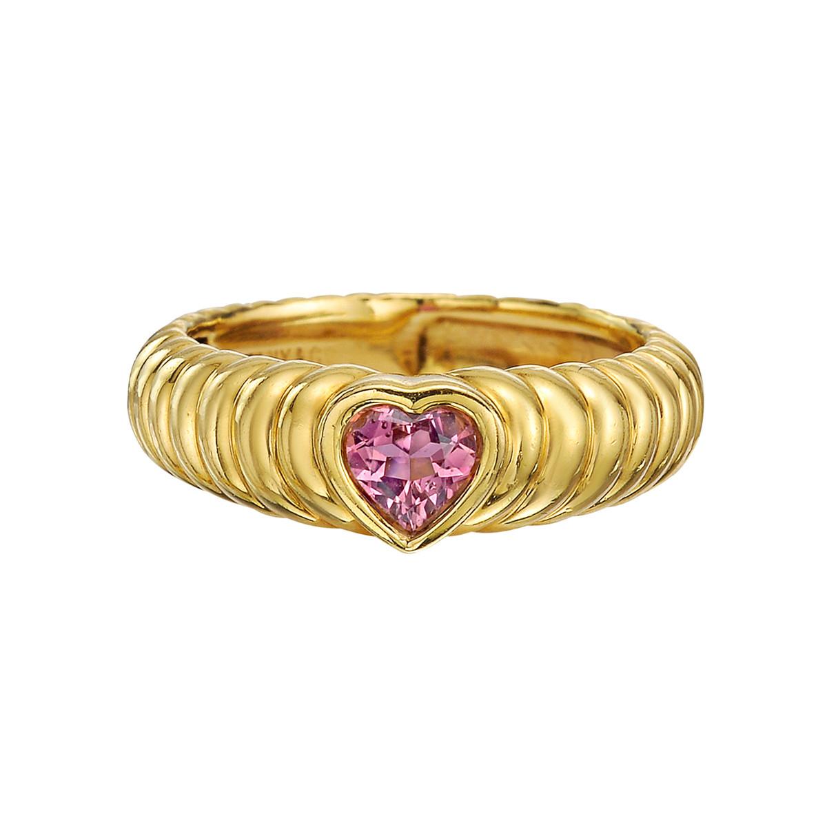 Pink Sapphire Heart Ring 