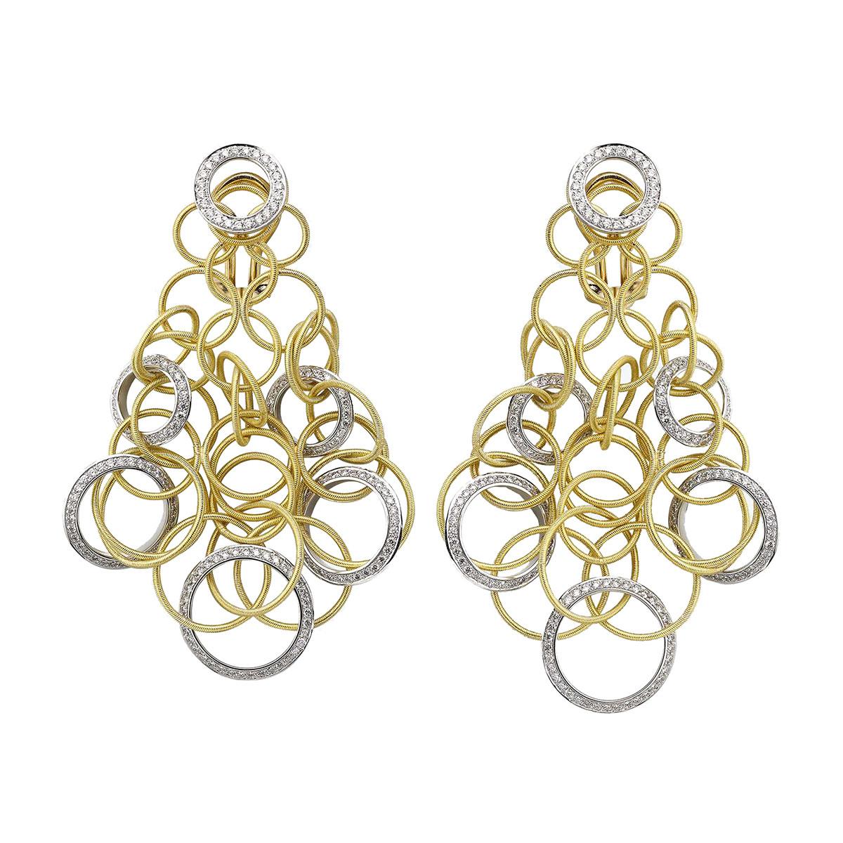 Lyst Buccellati 18k Yellow Gold Diamond Hawaii Earrings In Buccellati