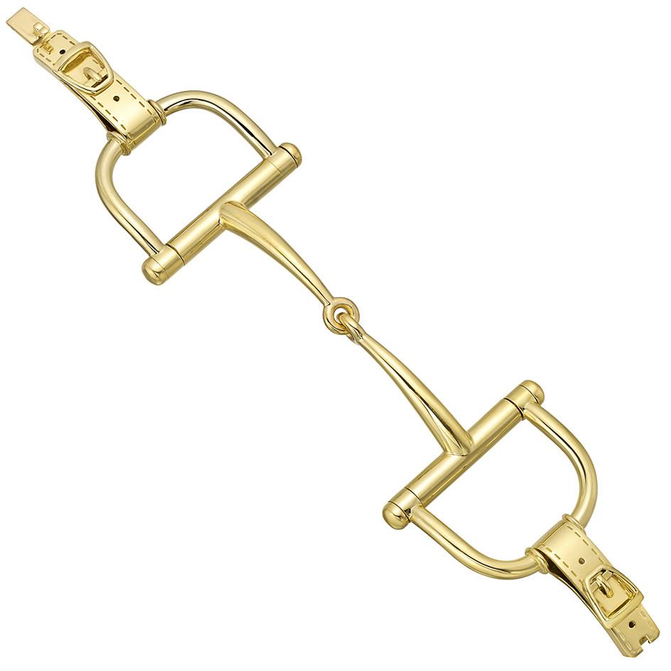 Gucci 18k Yellow Gold Stirrup & Buckle Link Bracelet Lyst
