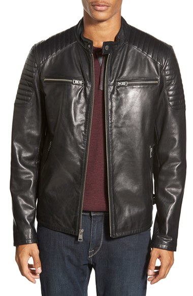 Black Rivet Biker Leather Jacket Pictures