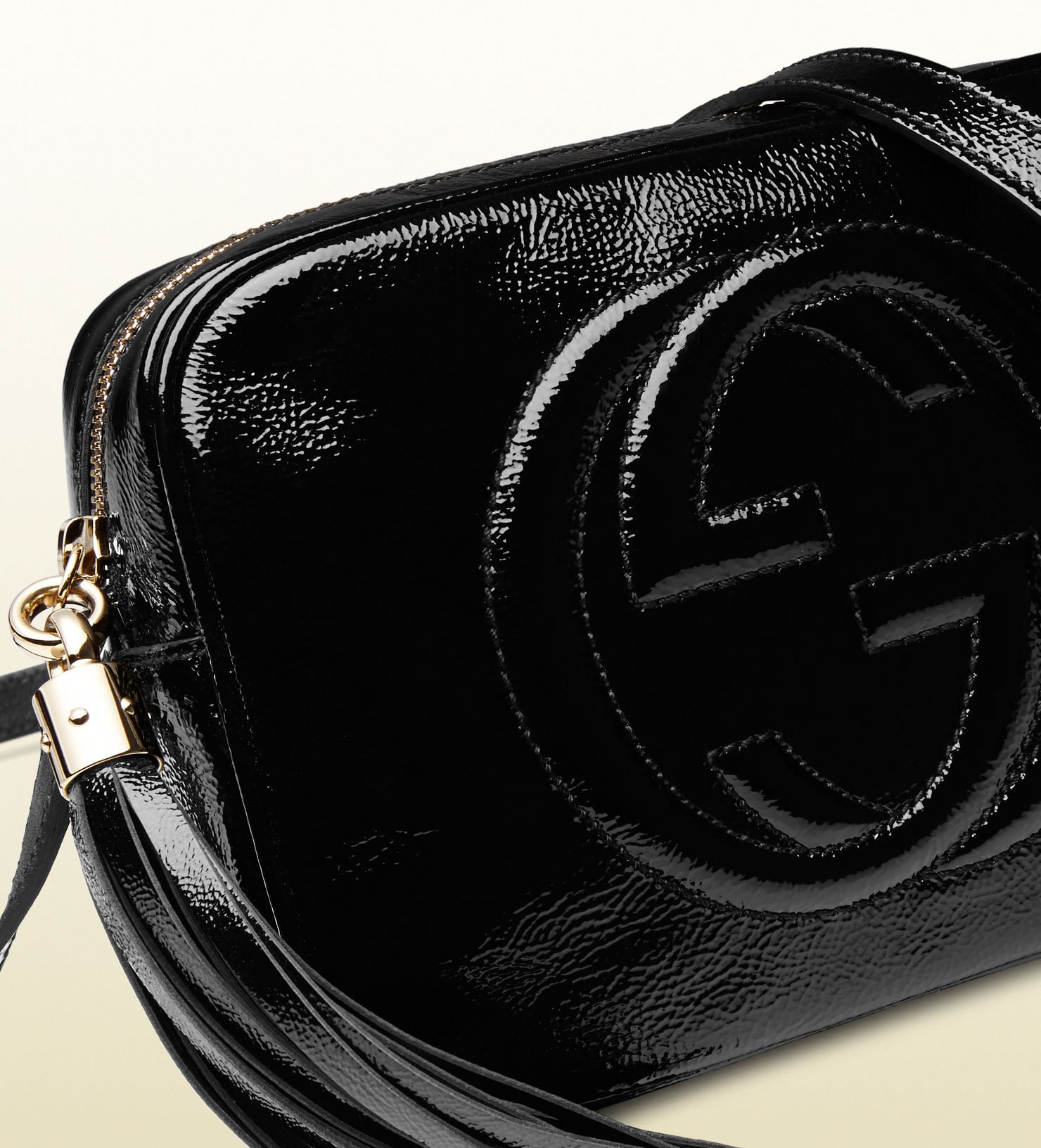 Gucci Soho Soft Patent Leather Disco Bag in Black - Lyst
