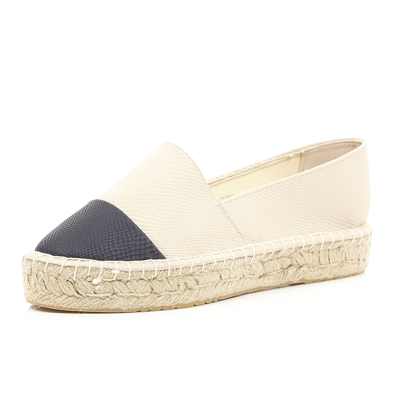 river island flatform espadrille sandals with buckle in cream