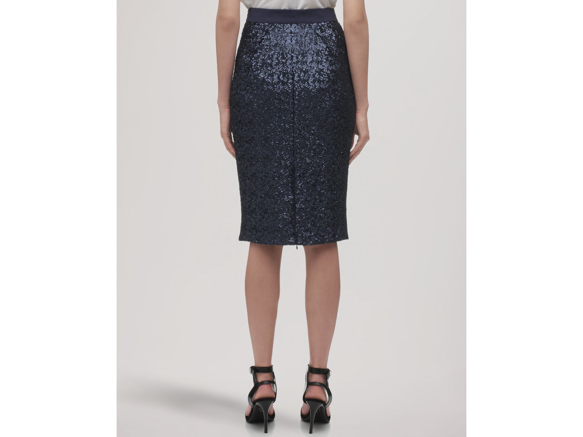 whistles black sequin skirt