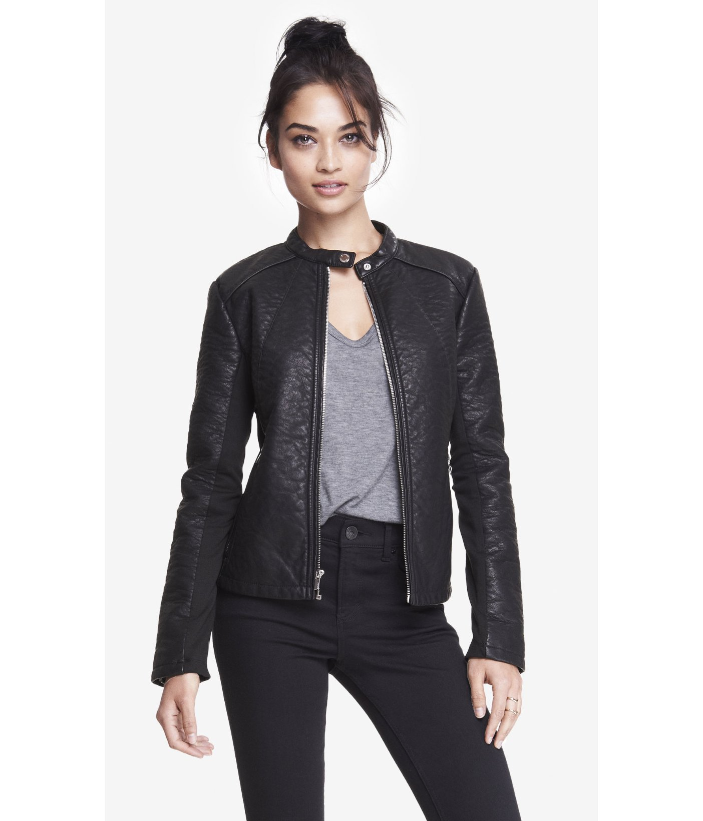 express faux leather jacket