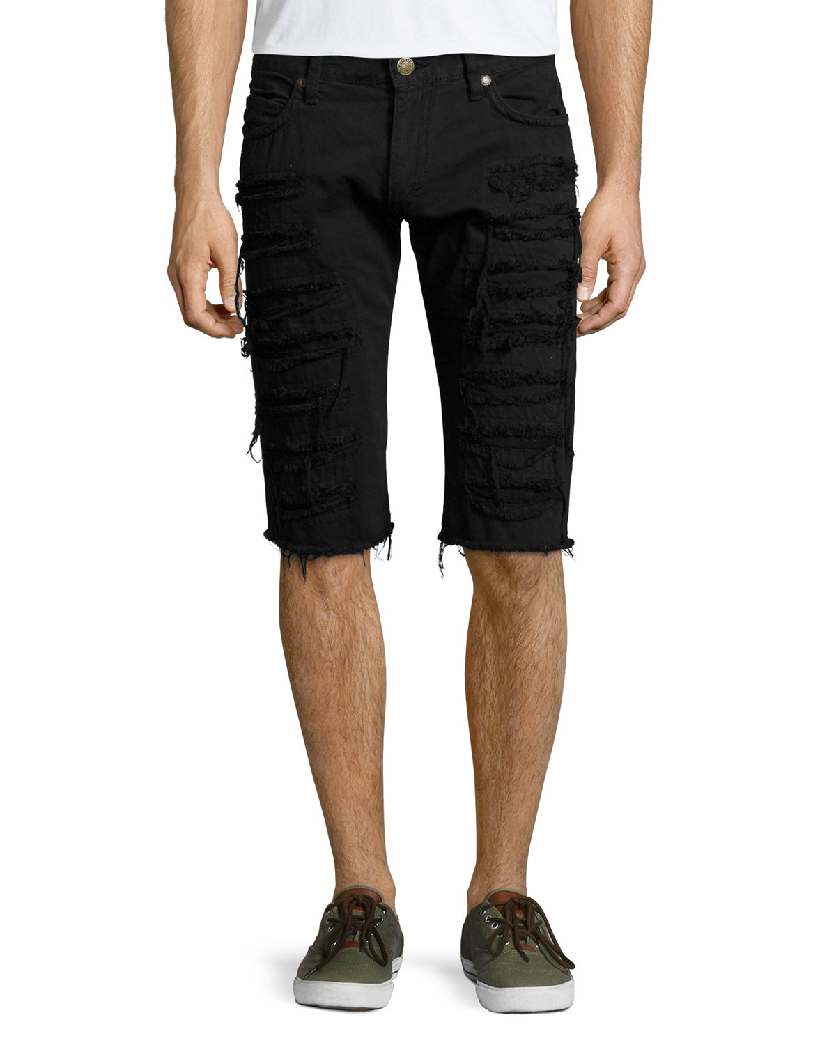 black cut off jean shorts mens