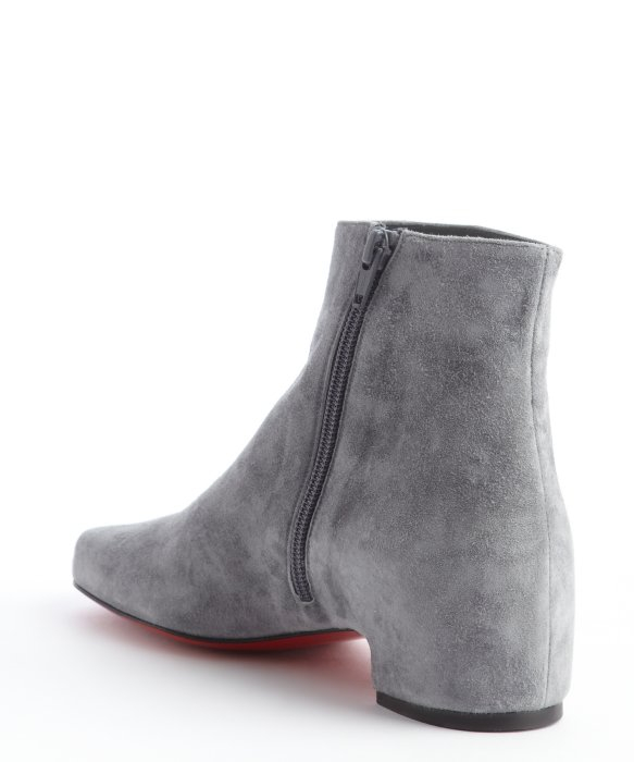 Christian louboutin Grey Suede Side Zip Ankle Boots in Gray for ...  