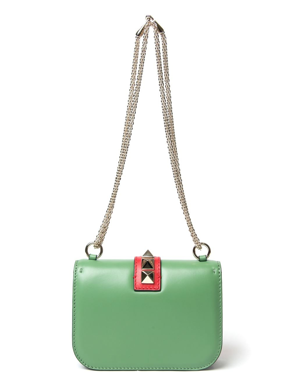 Lyst - Valentino Mini Rockstud Colorblock Bag in Green