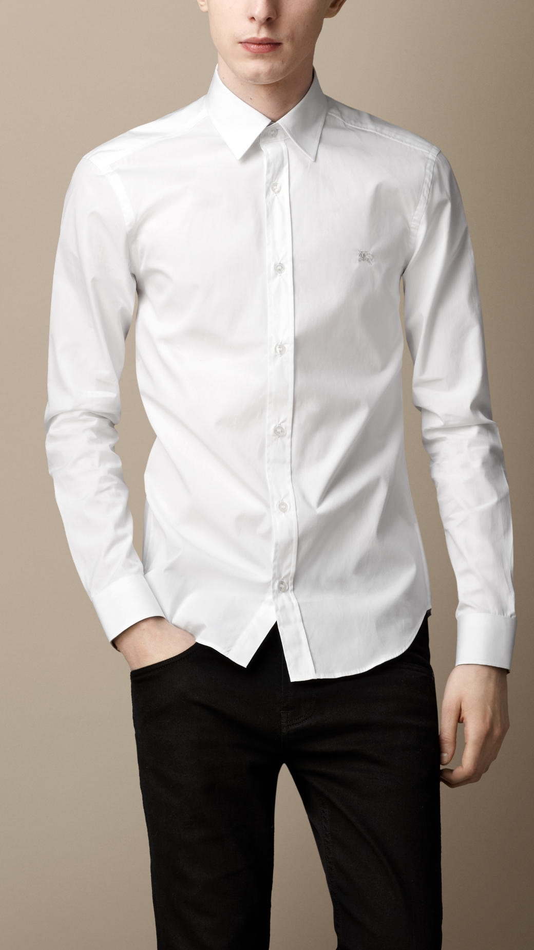 burberry white check shirt
