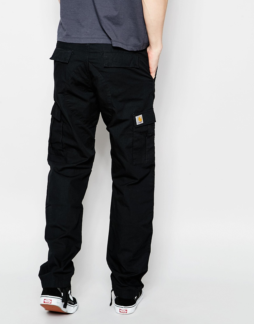 Carhartt WIP Cotton Aviation Cargo Pants - Black Rinsed for Men | Lyst