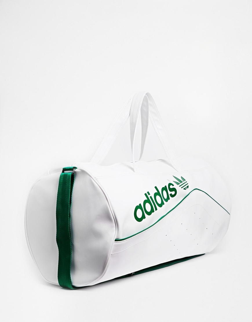 Adidas Originals Classic Duffle Bag in White (Whitegreen) | Lyst