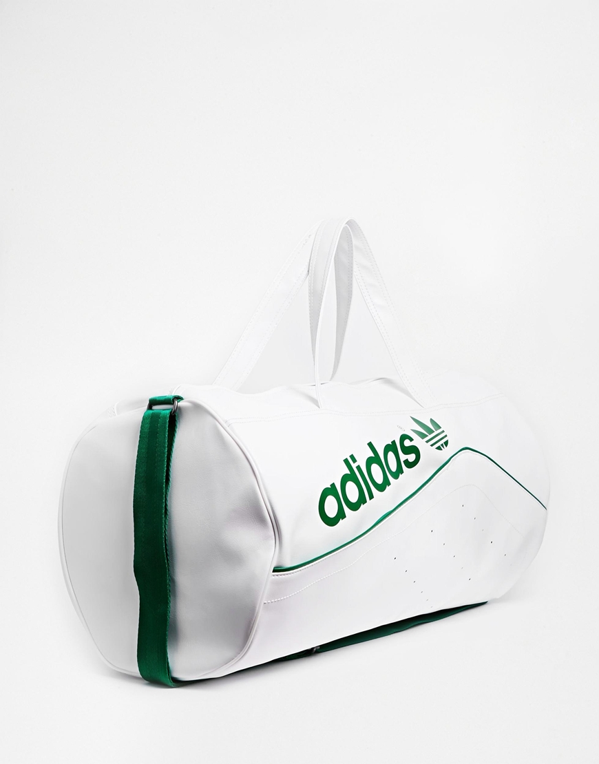 Adidas Originals Classic Duffle Bag in White (Whitegreen) Lyst