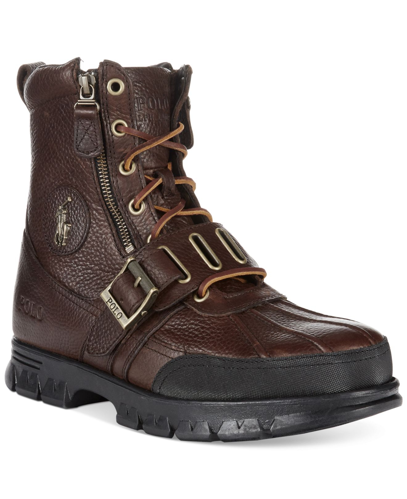 Polo Ralph Lauren Leather Andres Iii Boots in Brown for Men - Lyst