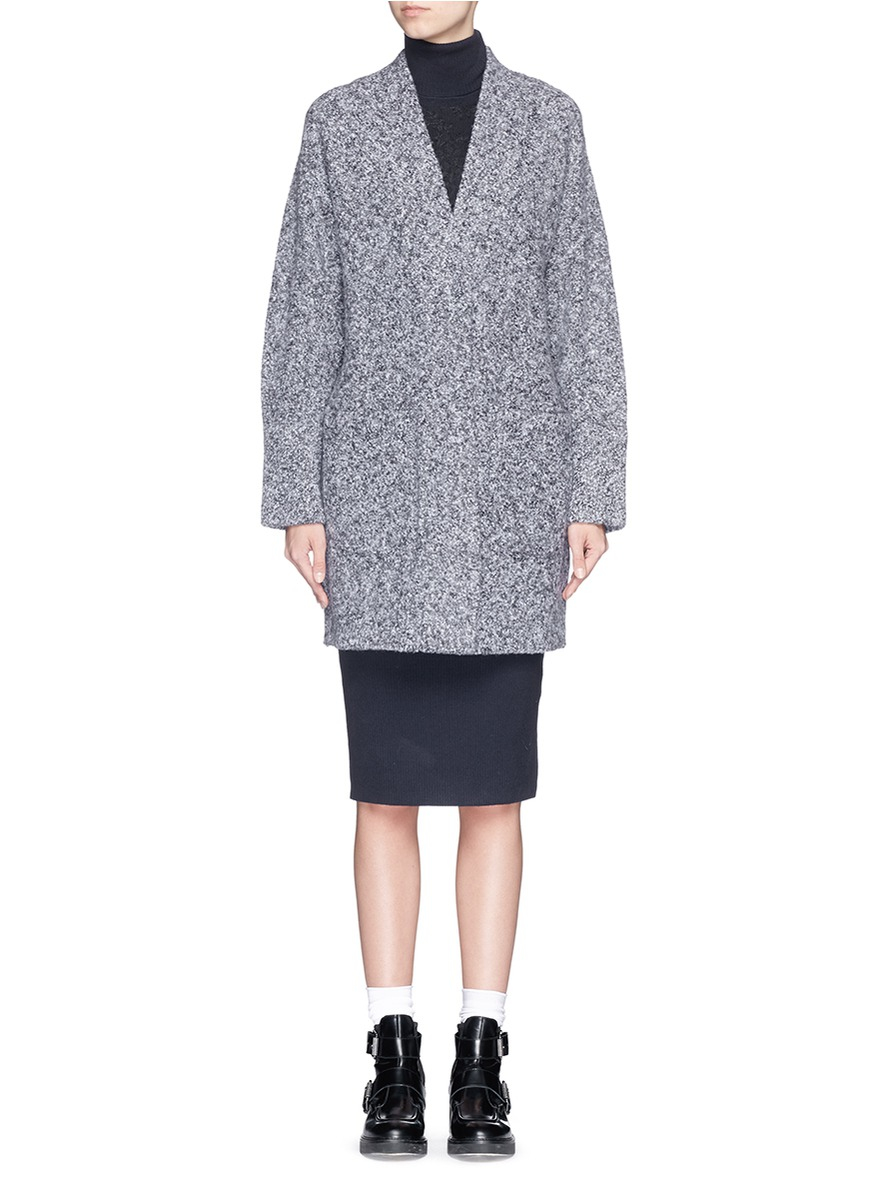 boucle sweater coat