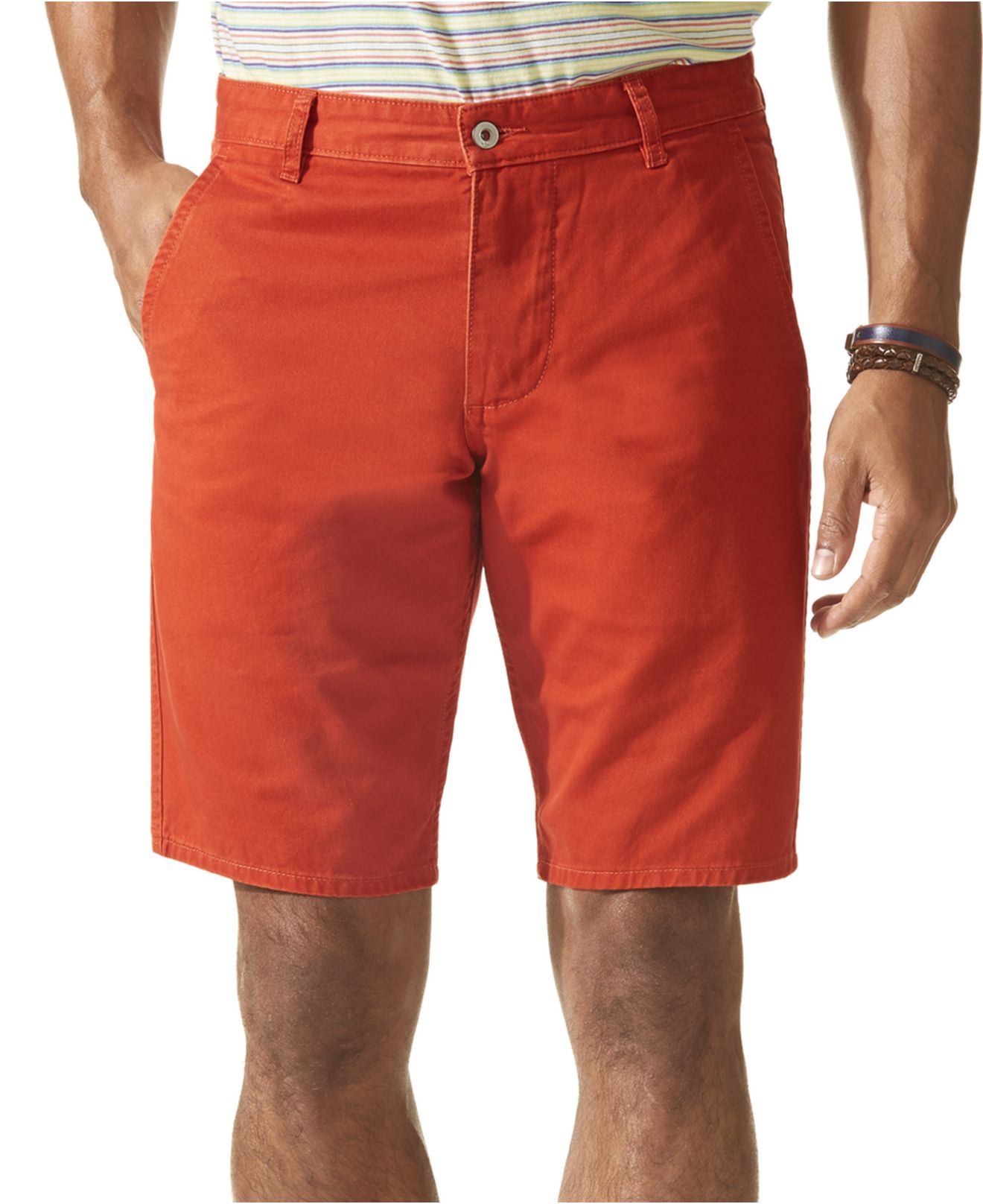 Lyst - Dockers Alpha Flat Front Khaki Shorts in Orange for Men