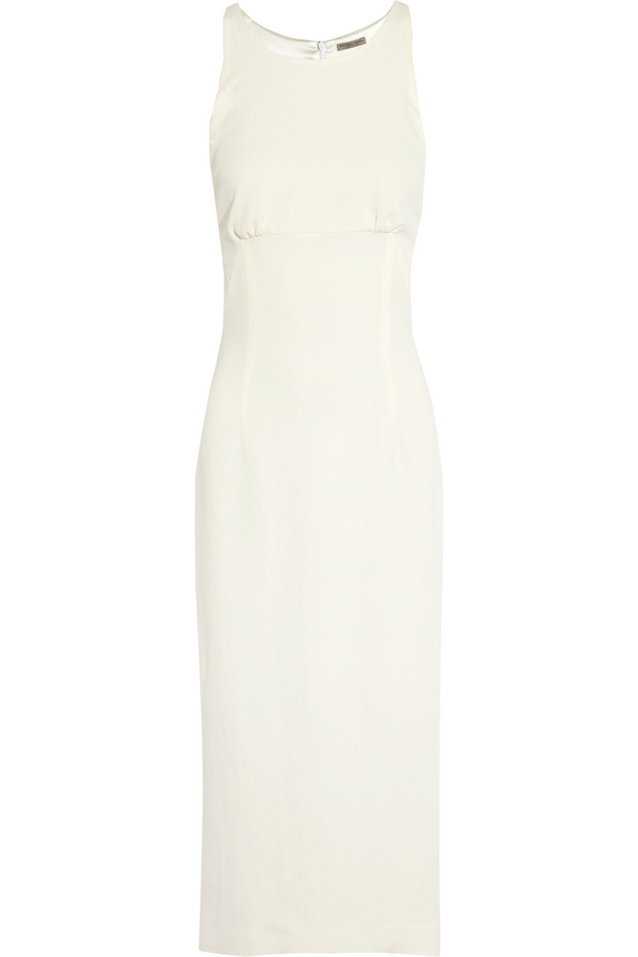 Lyst - Bottega Veneta Crepe Midi Dress in White