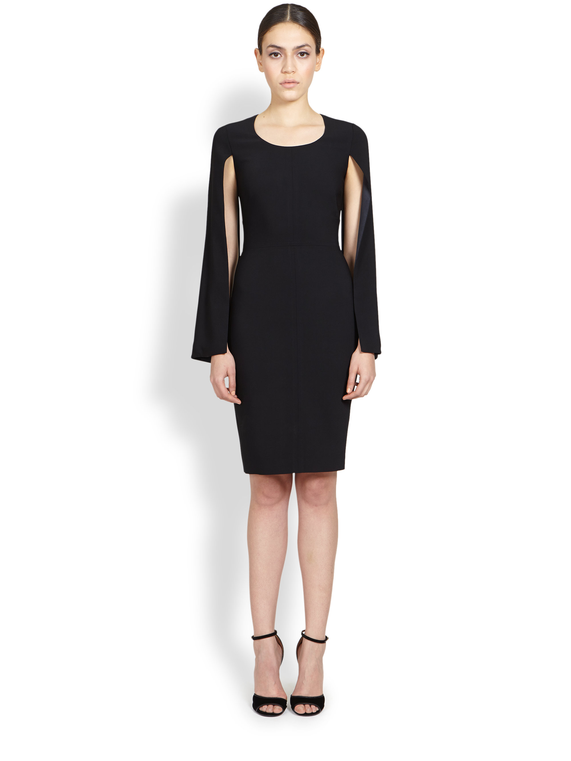 black split sleeve dress