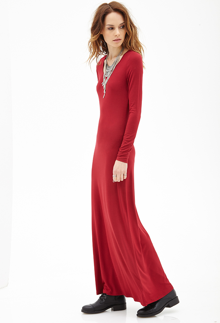 Forever 21 Long-sleeved Maxi Dress in ...