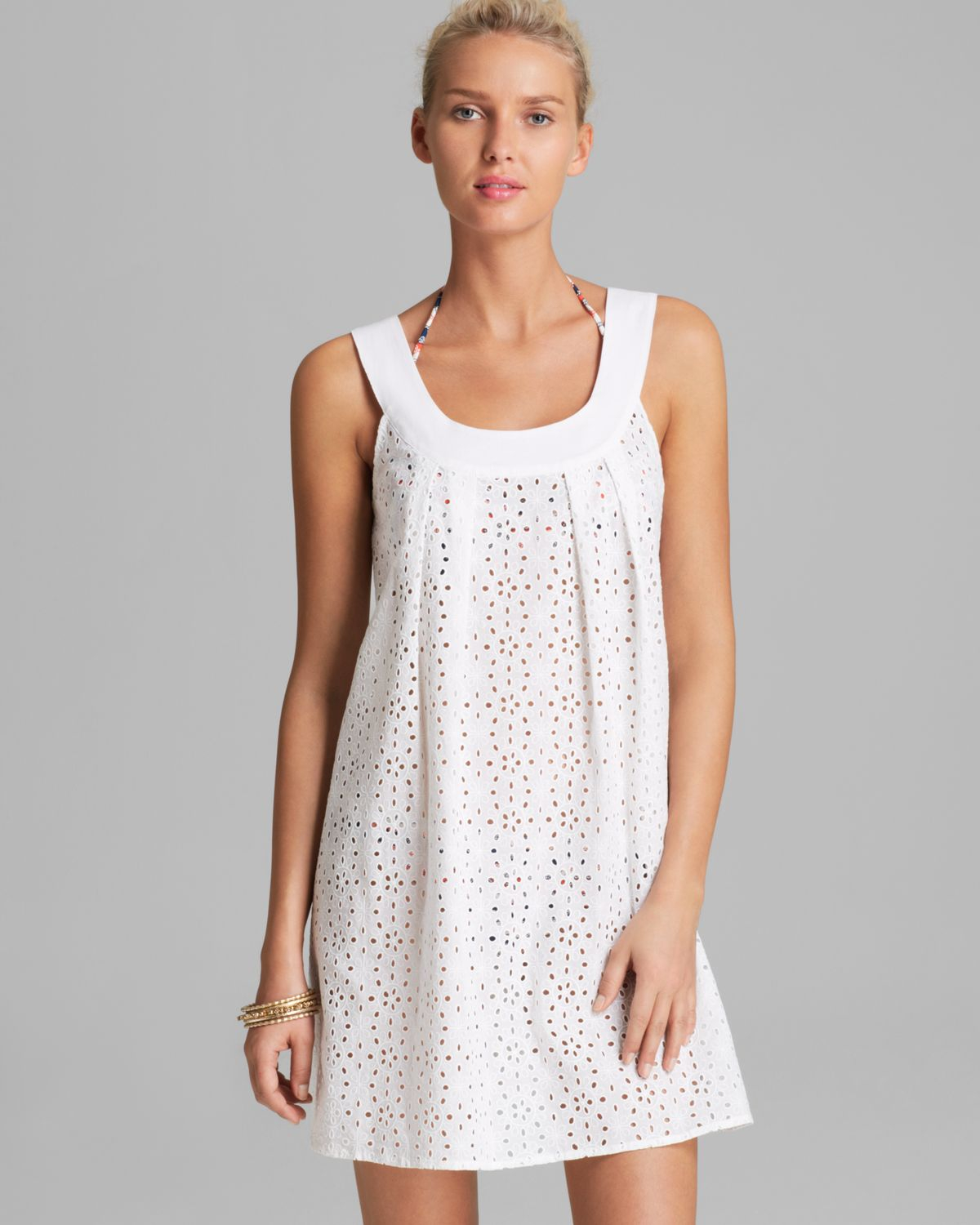 white eyelet cover up