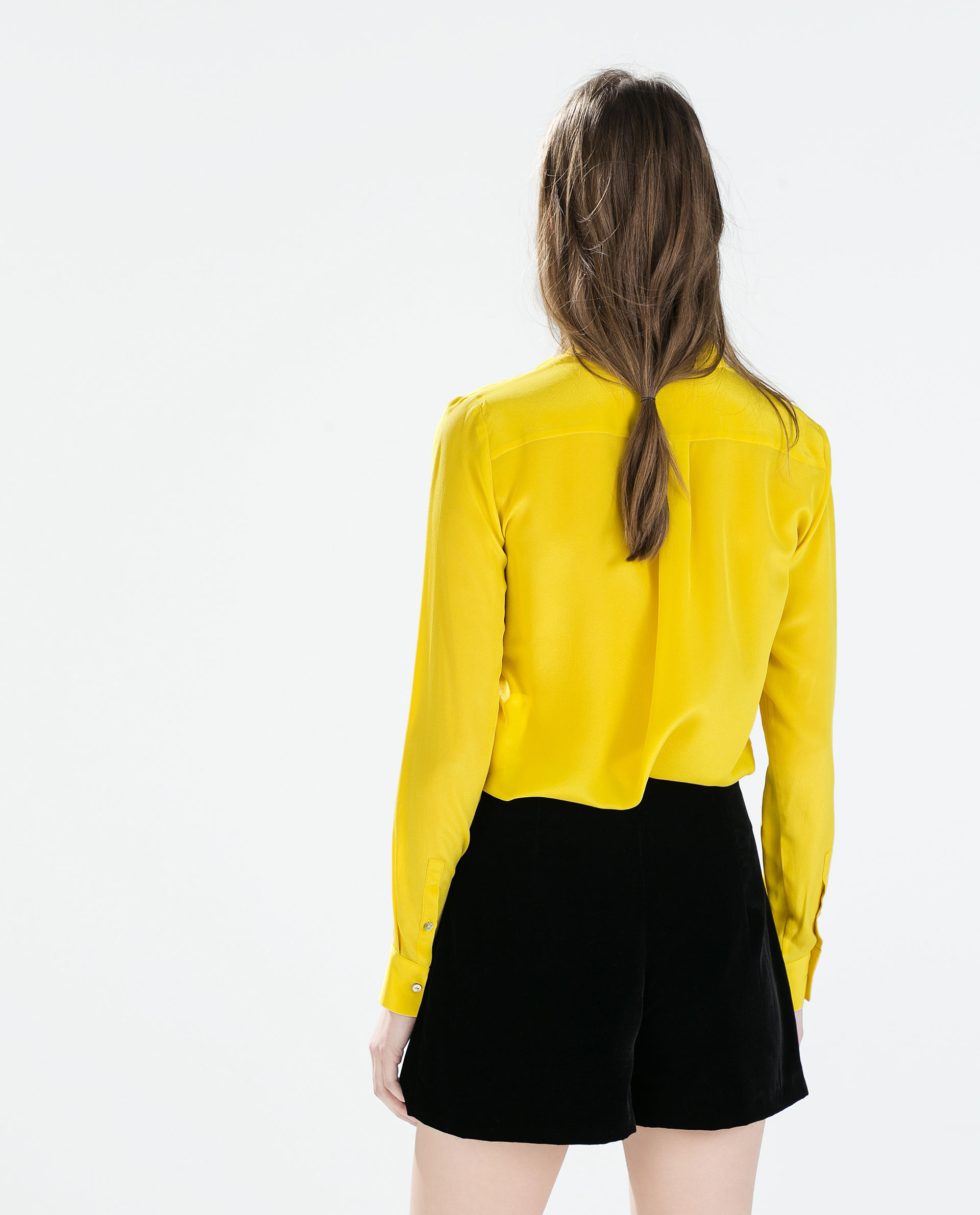 Zara Long Sleeve Blouse in Yellow Lyst