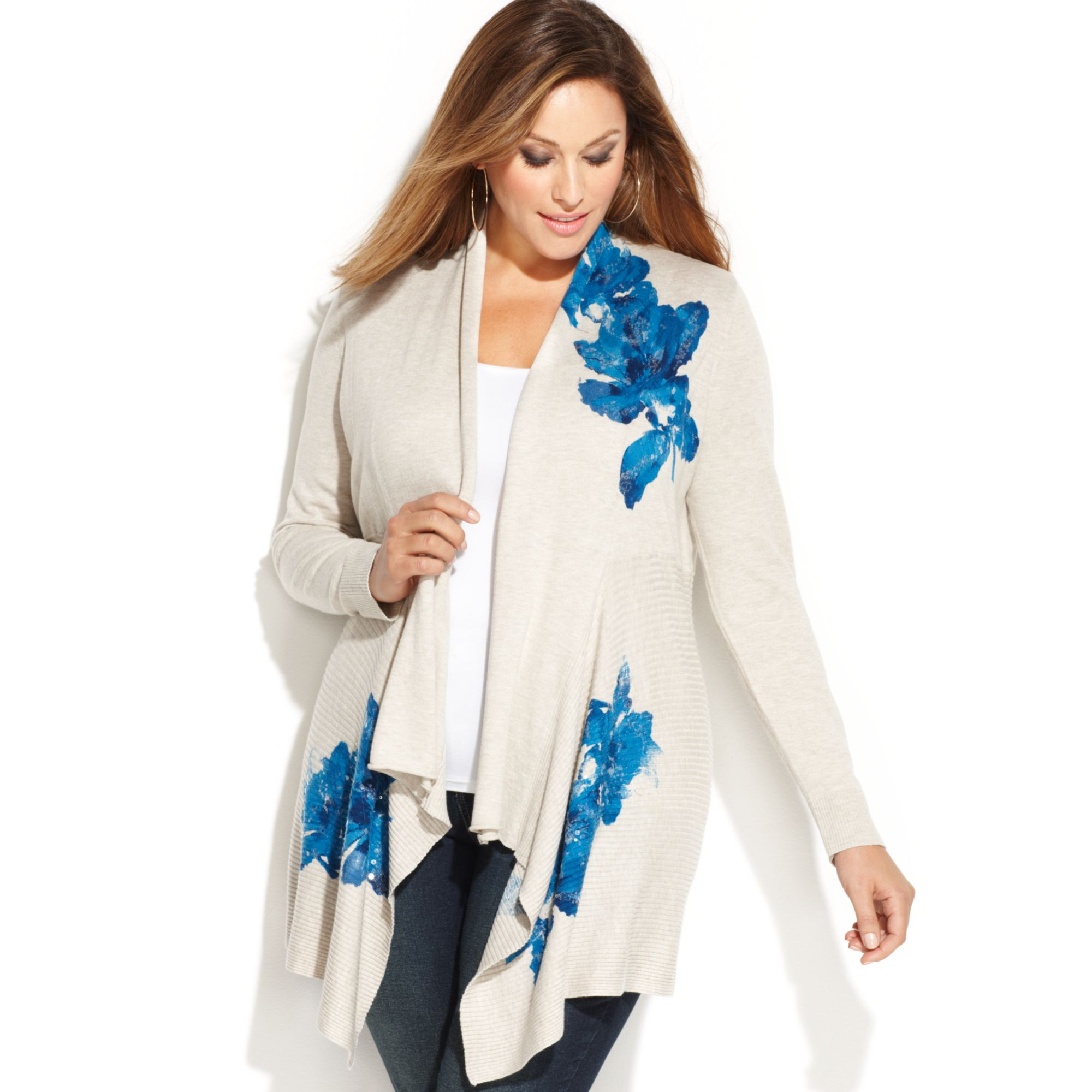 plus size draped cardigan