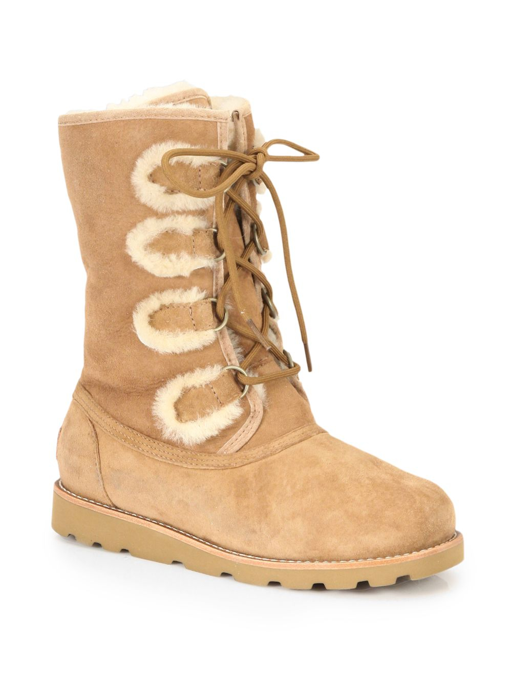 lace up ugg style boots