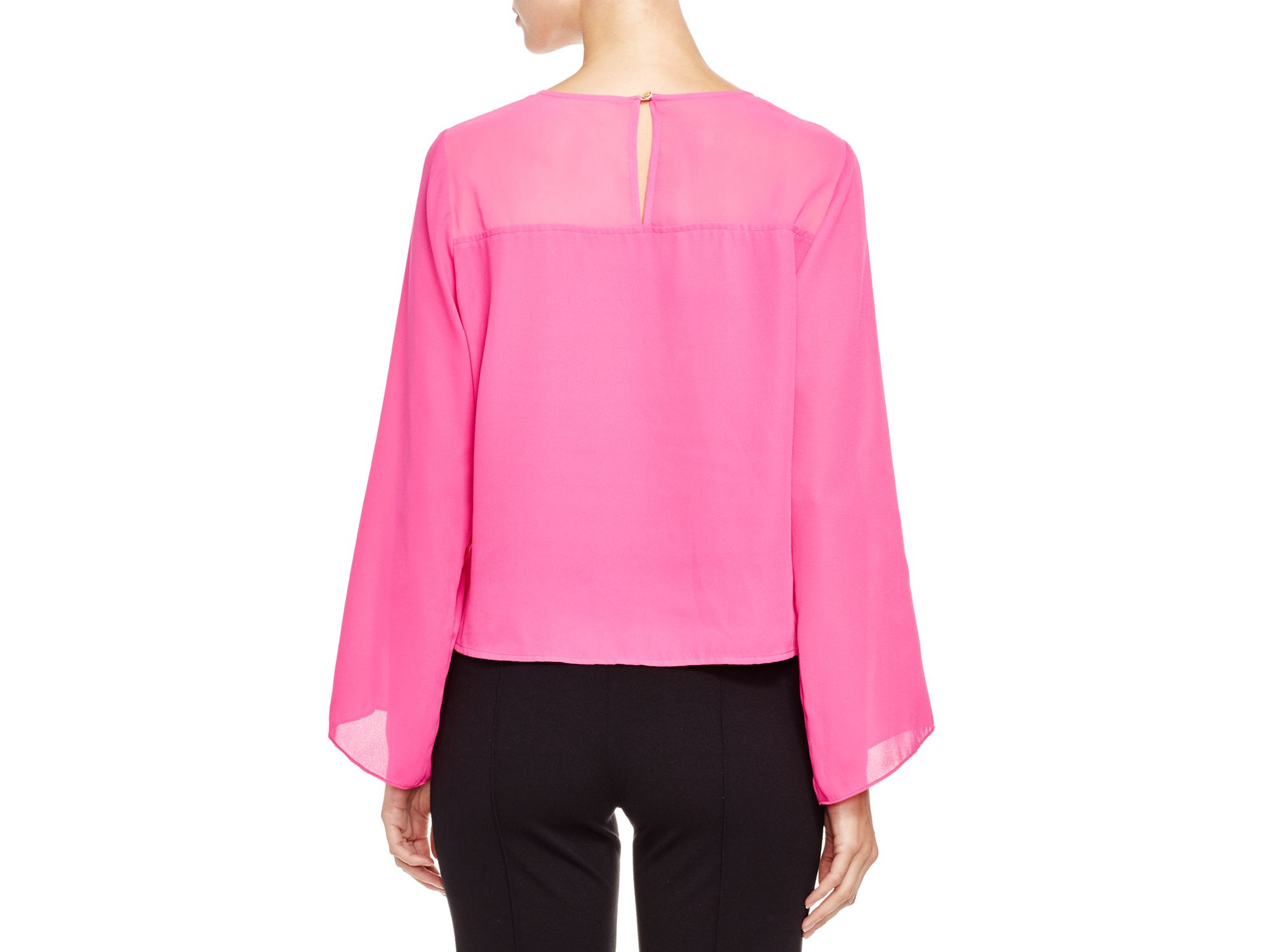pink bell sleeve shirt