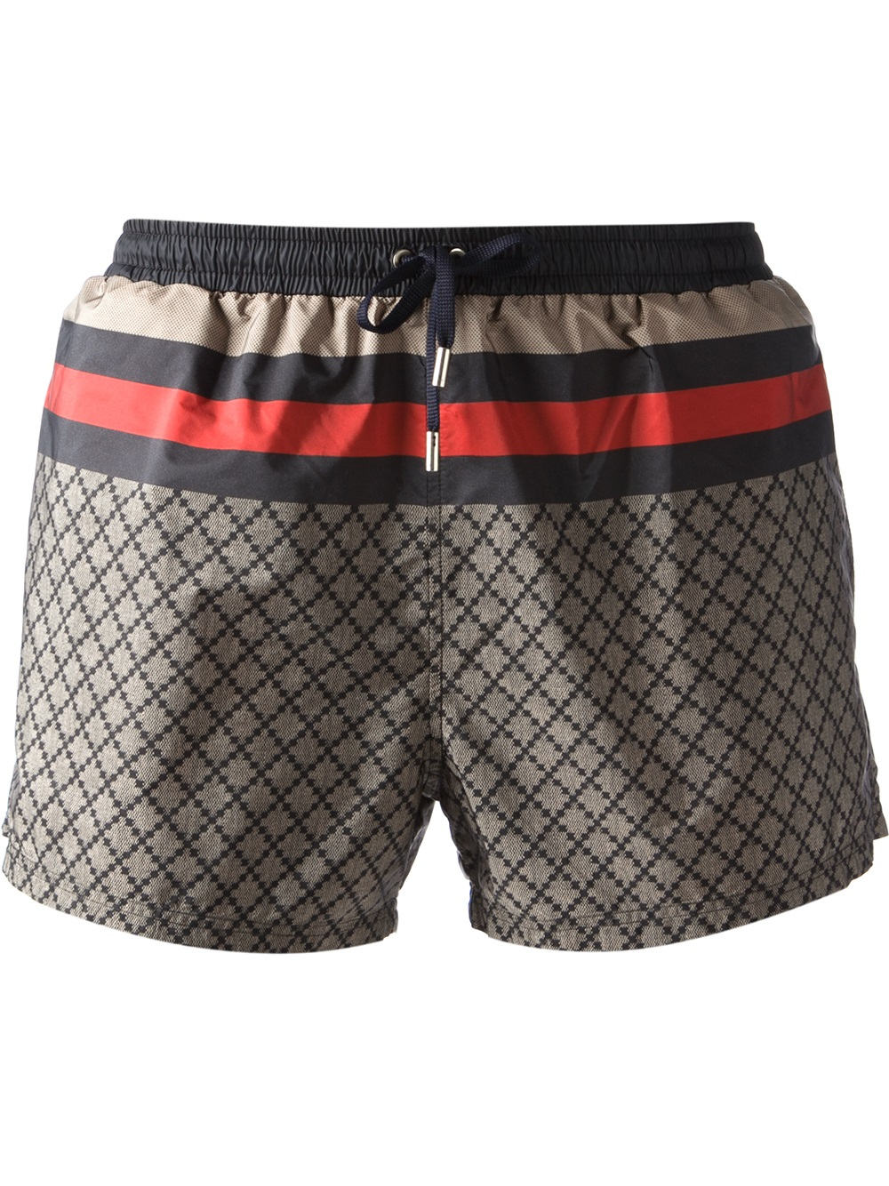 Lyst - Gucci Printed Swim Shorts in Black for Men