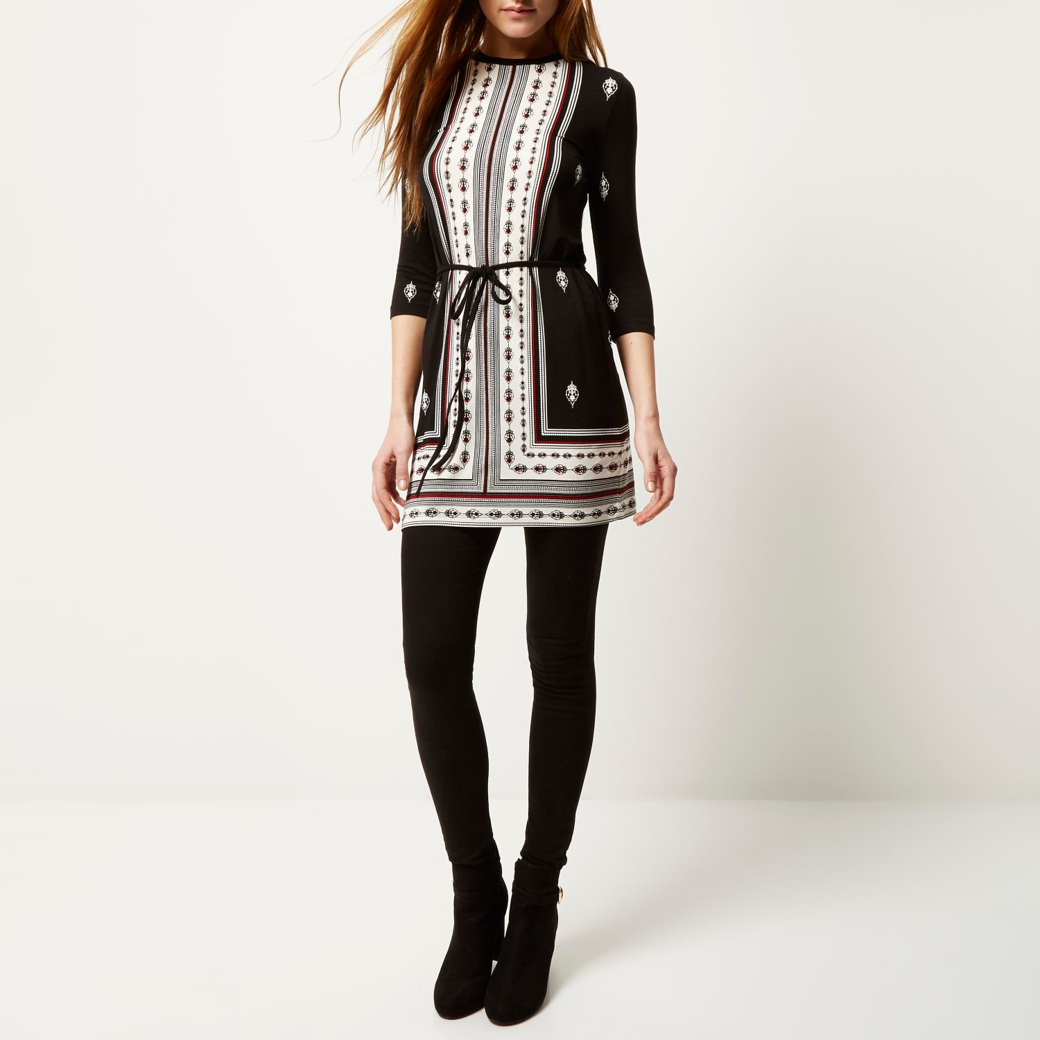 belted tunic tops