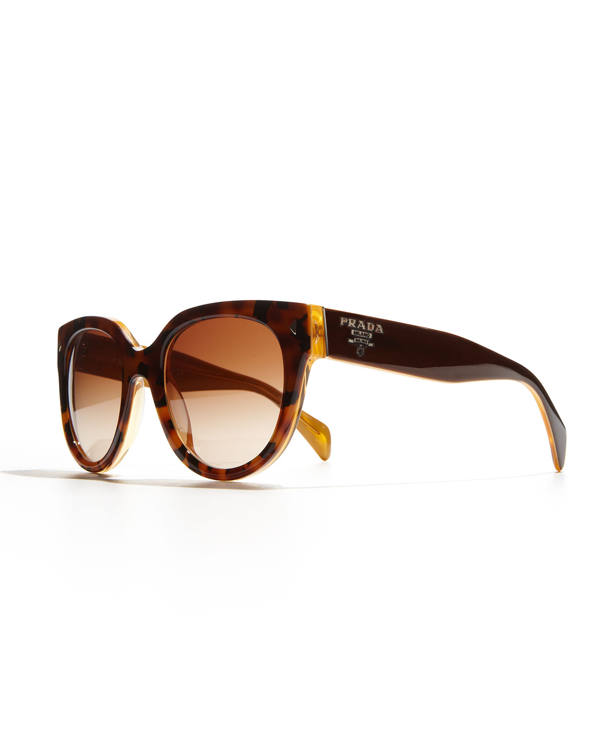 prada irregular heritage 55mm cat eye sunglasses