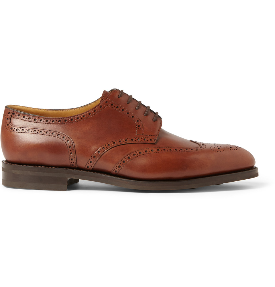 John lobb Darby Ii Leather Wingtip Brogues in Brown for Men | Lyst