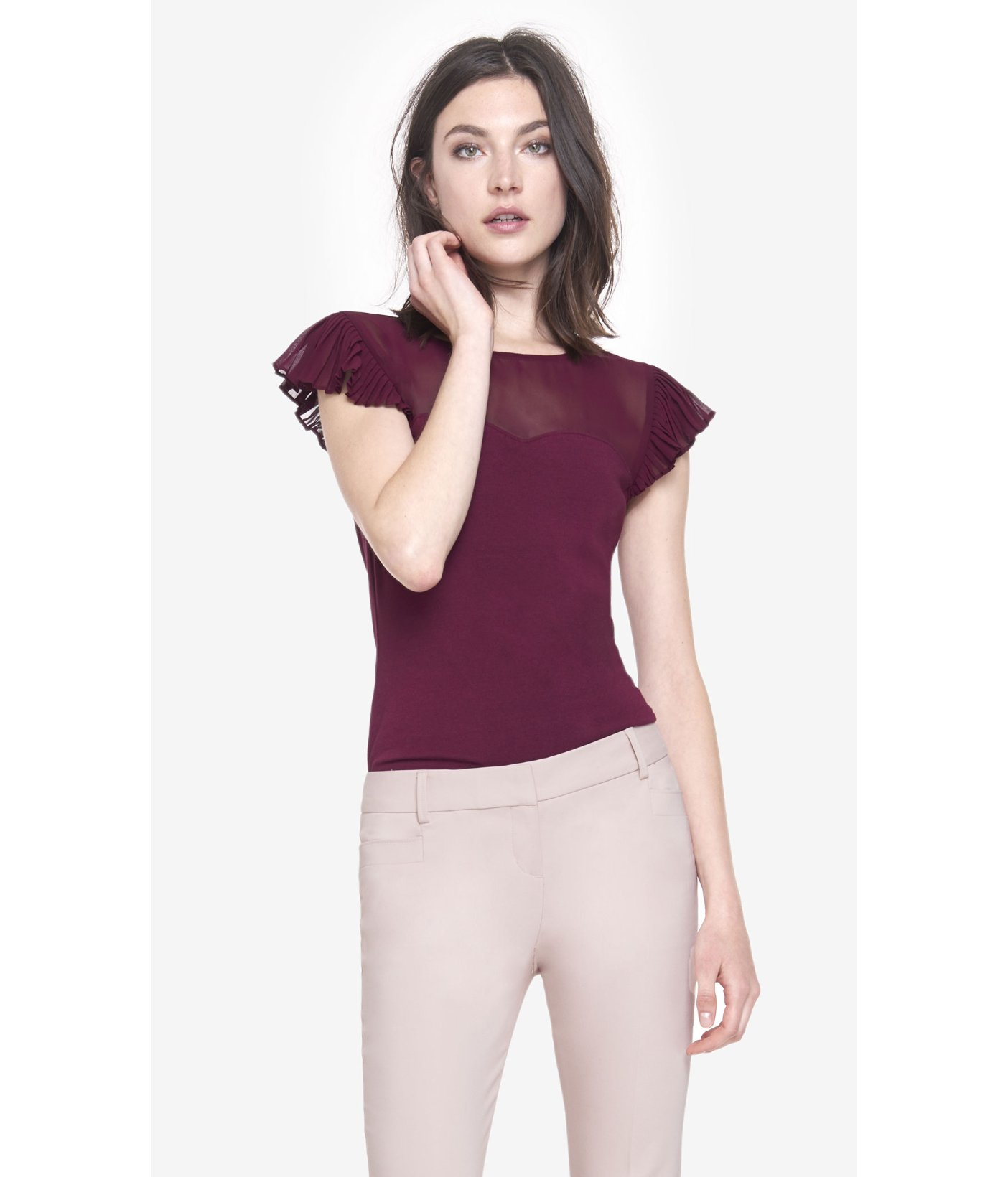 express flutter sleeve top