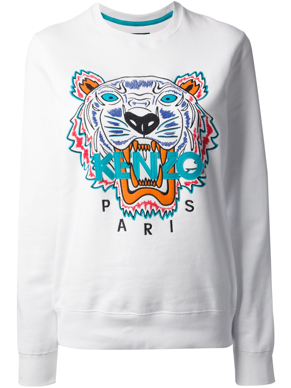 KENZO Mens White Tiger Print Sweatshirt for Men - Lyst
