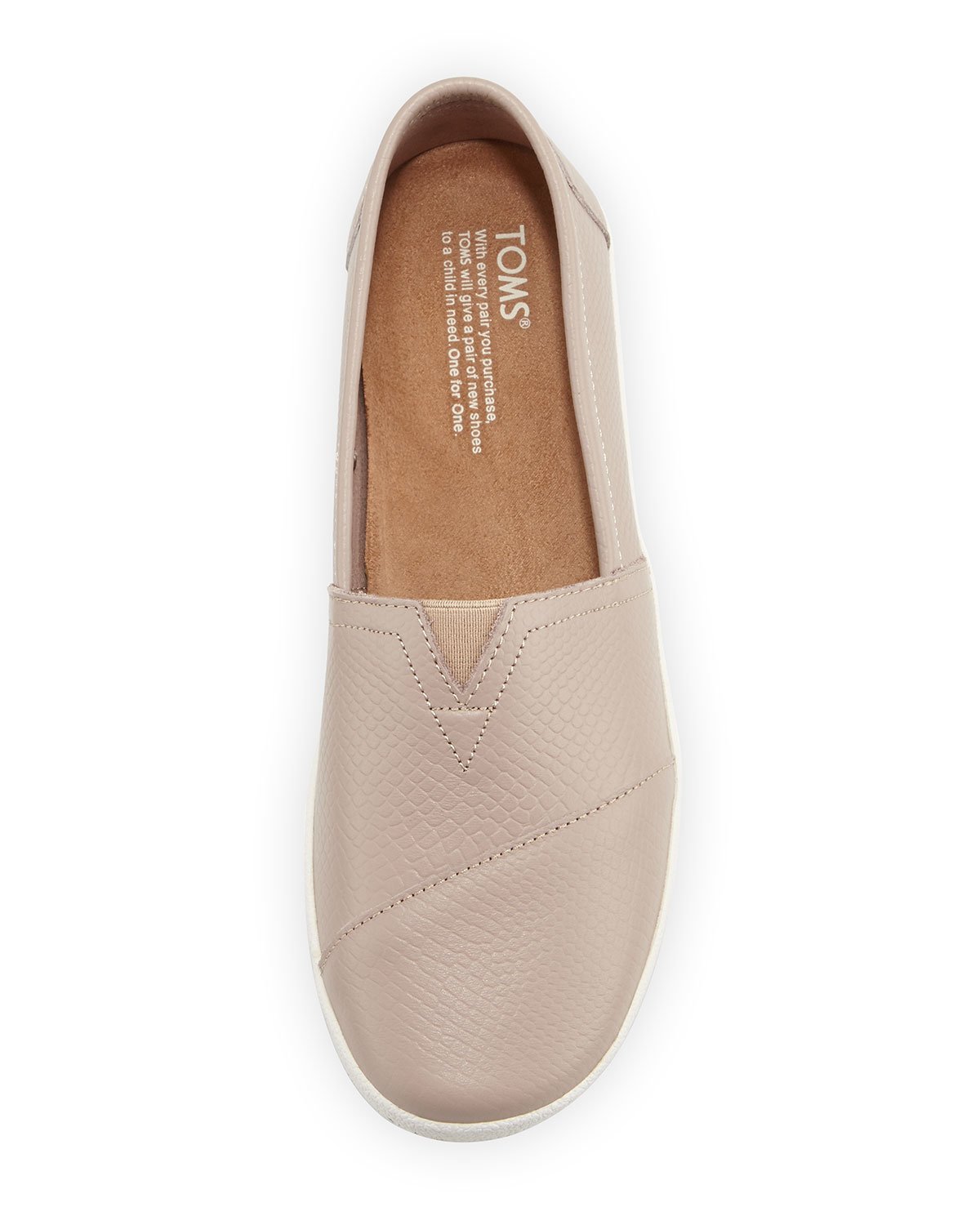 TOMS Avalon Leather Slip-On Flats in Natural - Lyst