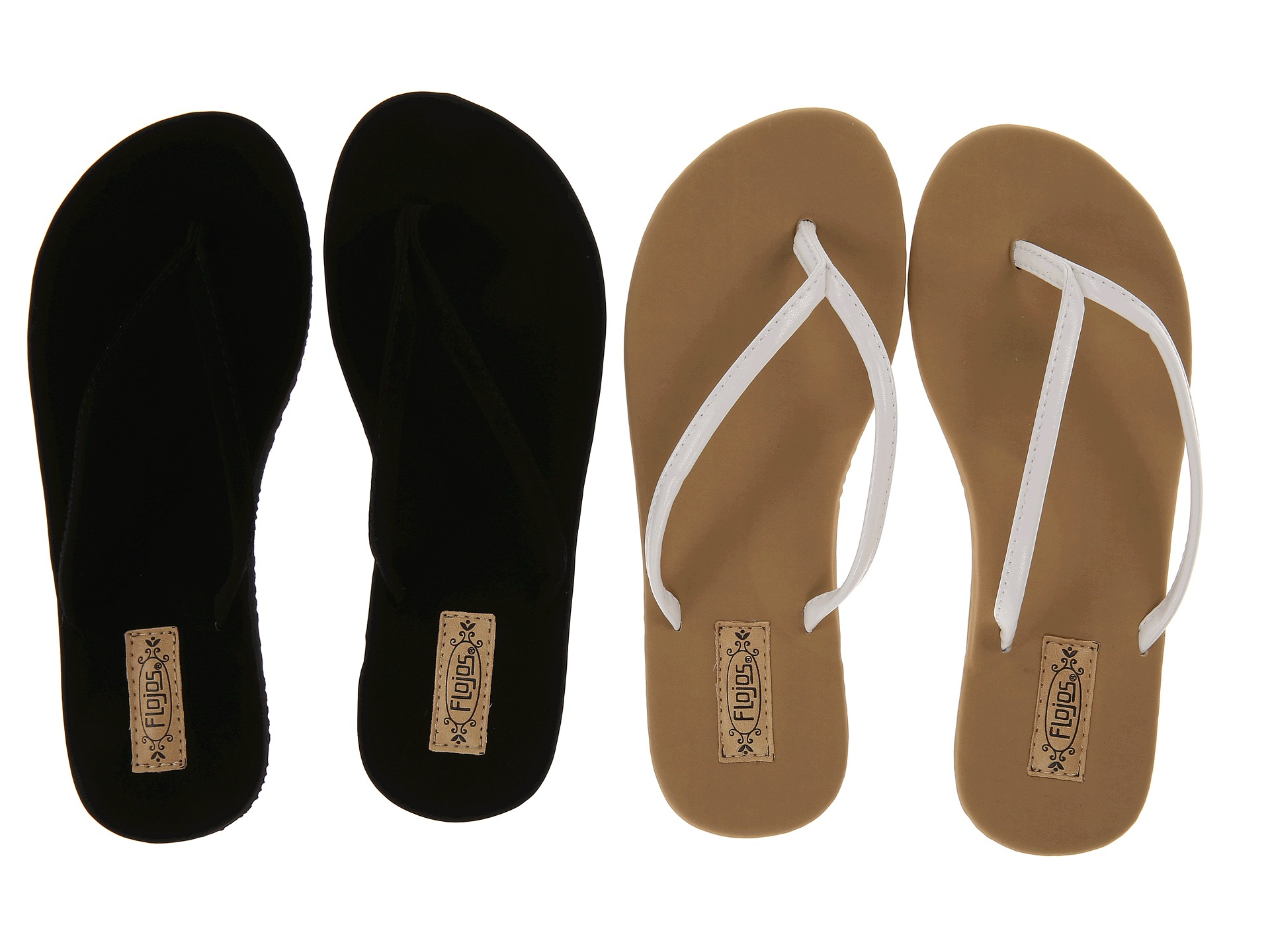 black flojos flip flops