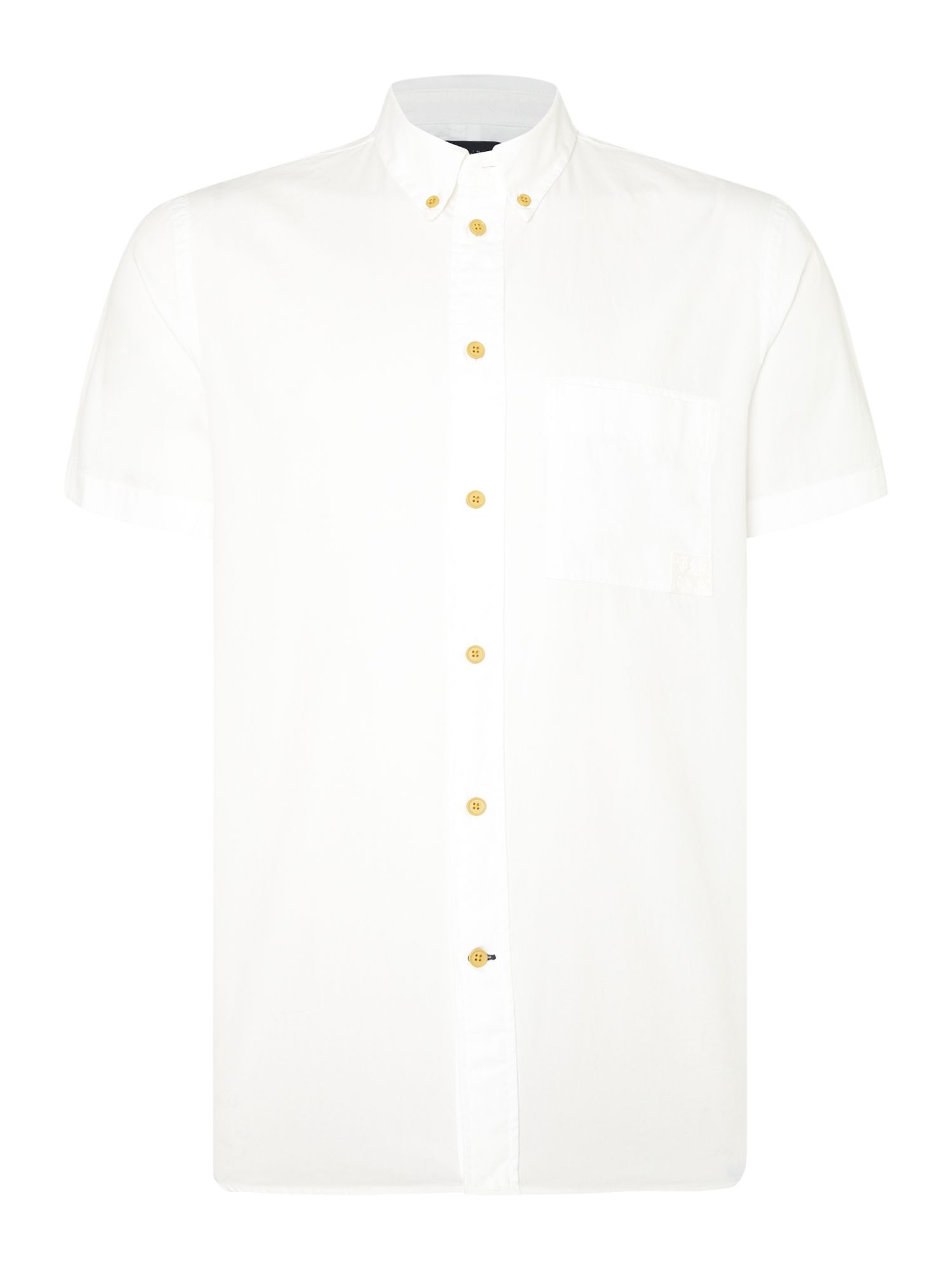 Paul smith Plain Classic Fit Short Sleeve Button Down Shirt in White
