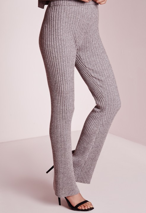 knitted flared trousers