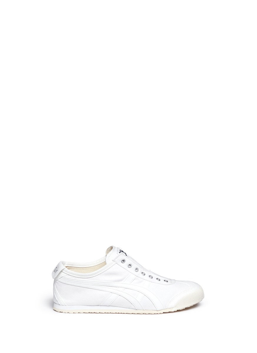 onitsuka white slip on