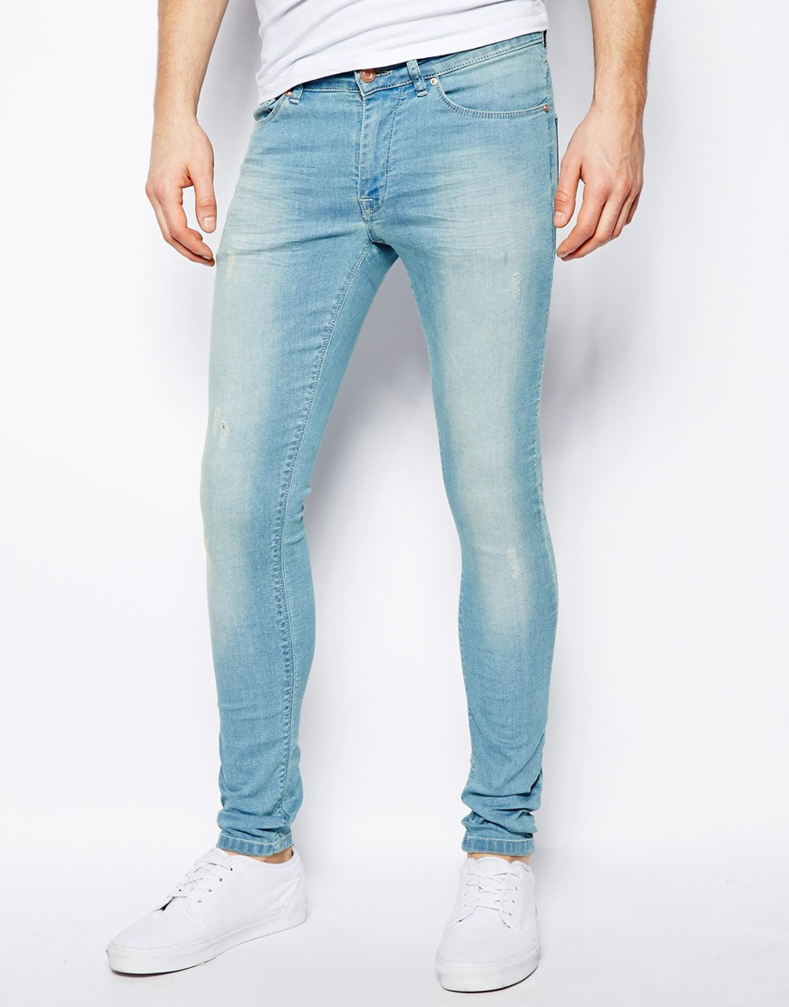 ASOS Extreme Super Skinny Jean in Light Wash in Blue for Men - Lyst