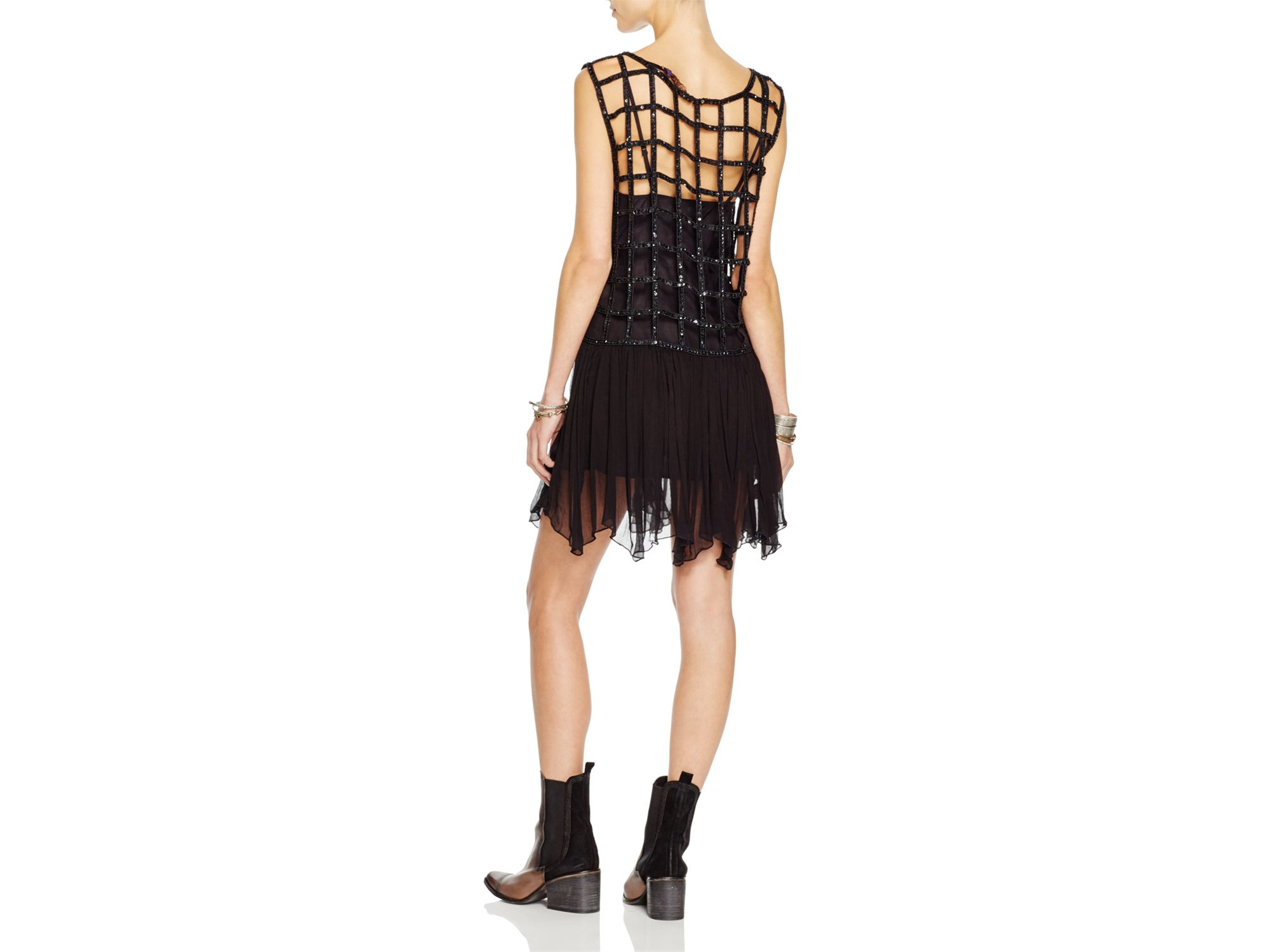 Free People Synthetic Sequin Cage Dress In Black Lyst