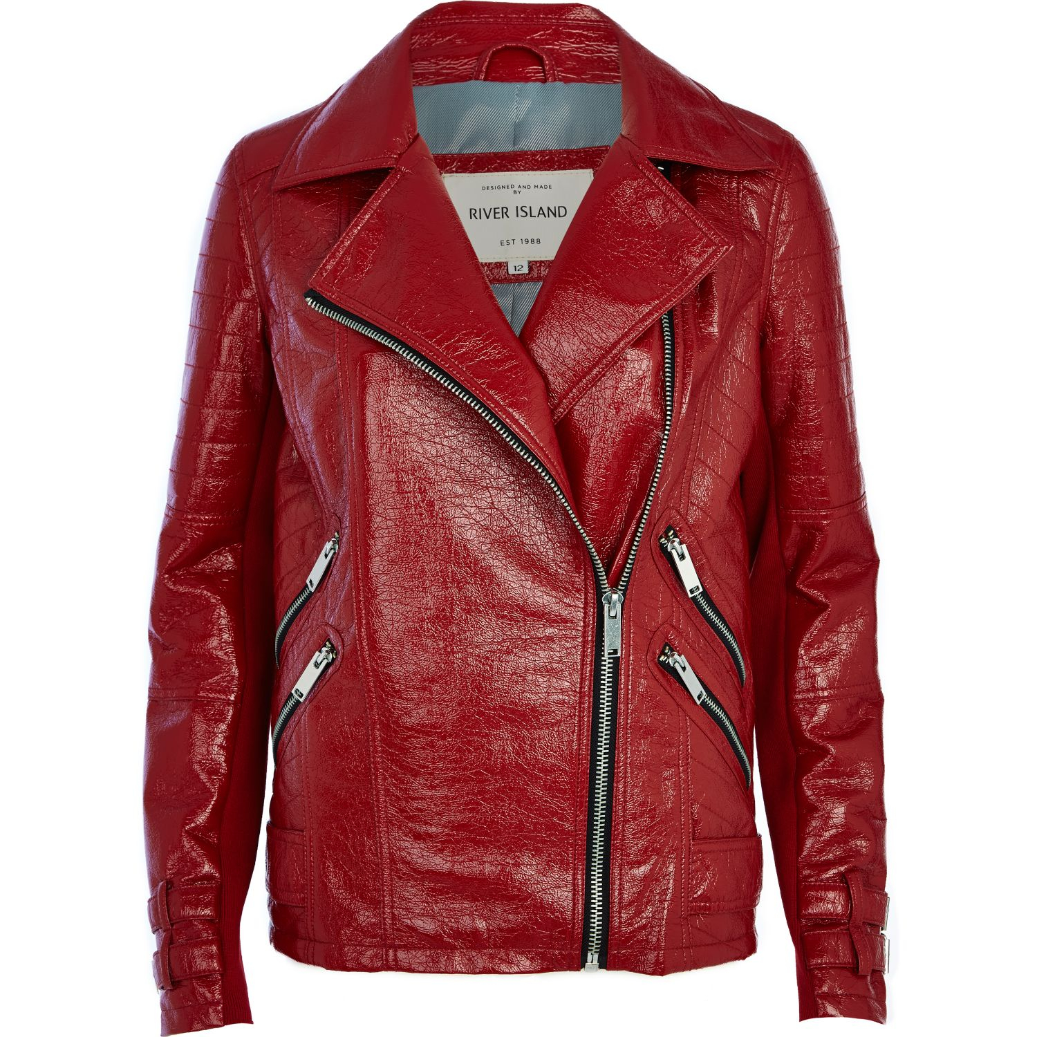 river island patent coat