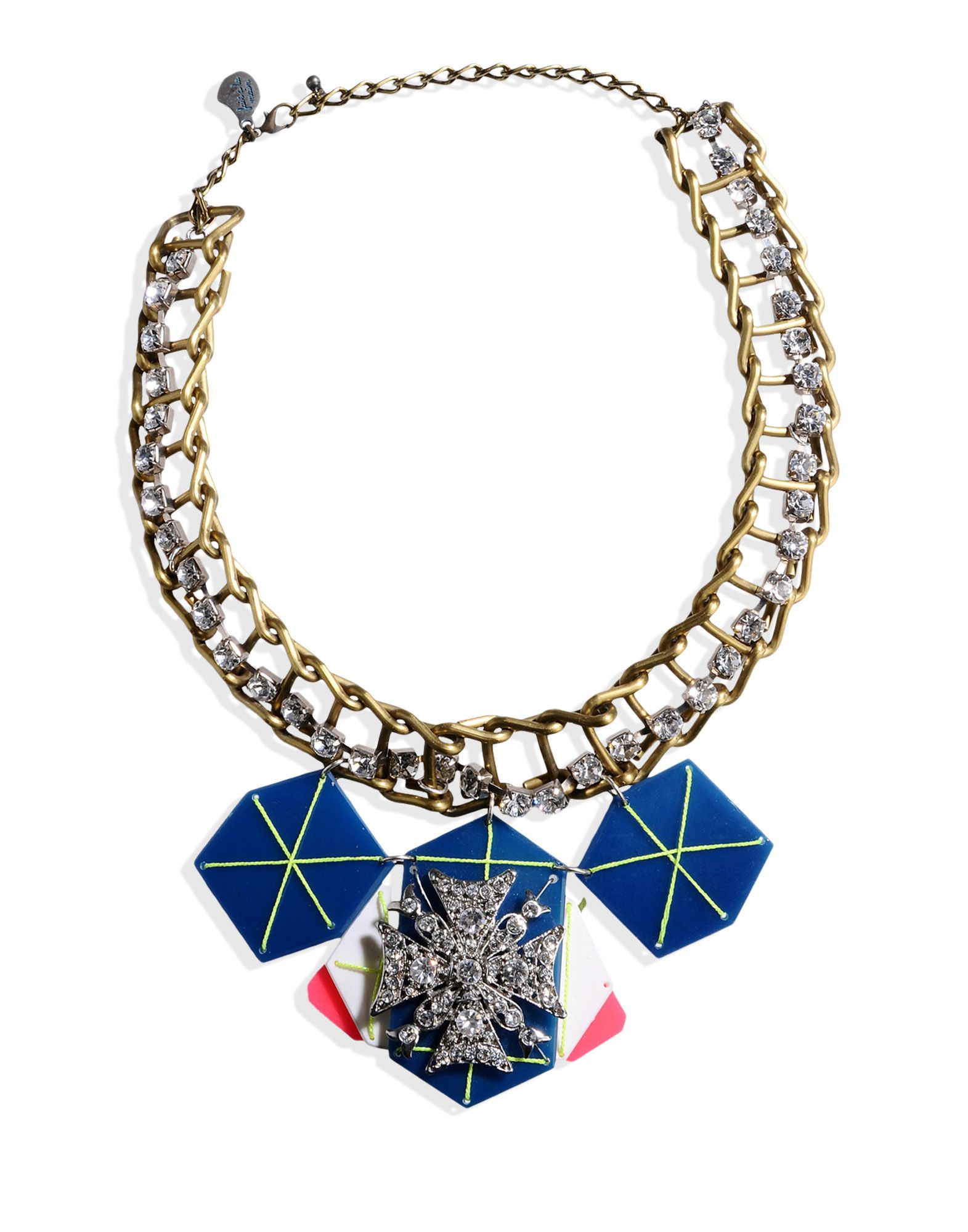 cecilia ma necklace in blue gold lyst cecilia ma necklace in blue gold lyst