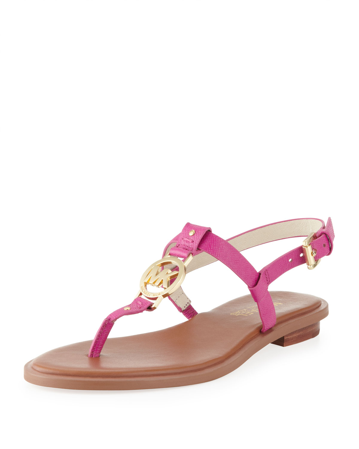 fuschia pink flat sandals